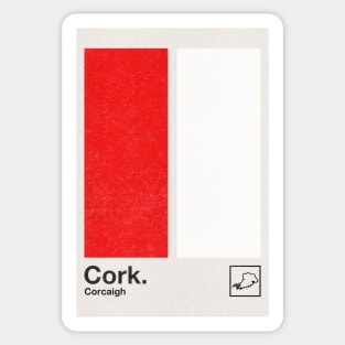 County Cork / Original Retro Style Minimalist Poster Design Sticker